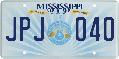 MS license plate JPJ040