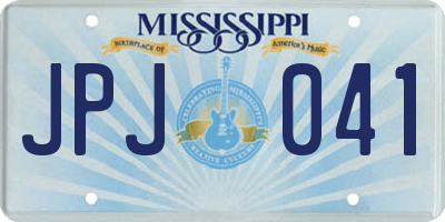 MS license plate JPJ041