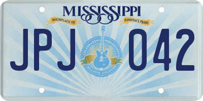 MS license plate JPJ042
