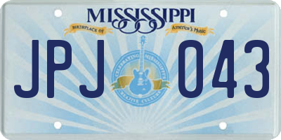 MS license plate JPJ043