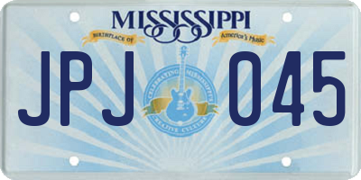 MS license plate JPJ045