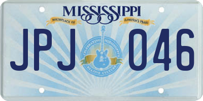 MS license plate JPJ046