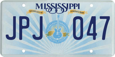 MS license plate JPJ047