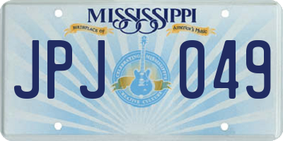 MS license plate JPJ049