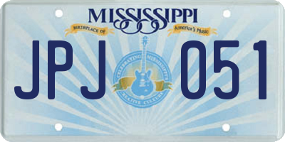 MS license plate JPJ051