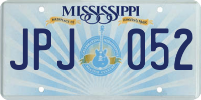 MS license plate JPJ052