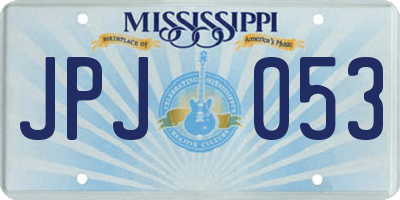 MS license plate JPJ053