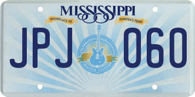 MS license plate JPJ060