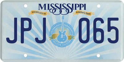 MS license plate JPJ065