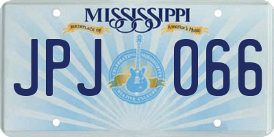 MS license plate JPJ066