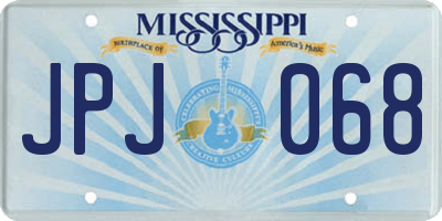 MS license plate JPJ068