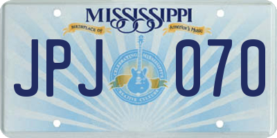 MS license plate JPJ070