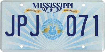 MS license plate JPJ071