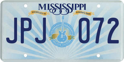 MS license plate JPJ072