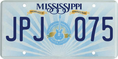 MS license plate JPJ075