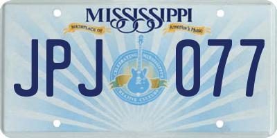 MS license plate JPJ077