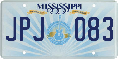 MS license plate JPJ083