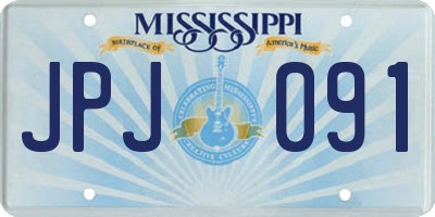 MS license plate JPJ091