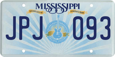 MS license plate JPJ093