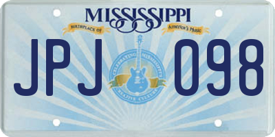 MS license plate JPJ098