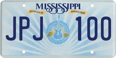 MS license plate JPJ100