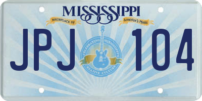MS license plate JPJ104
