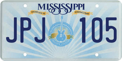 MS license plate JPJ105