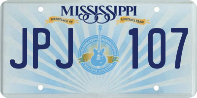 MS license plate JPJ107