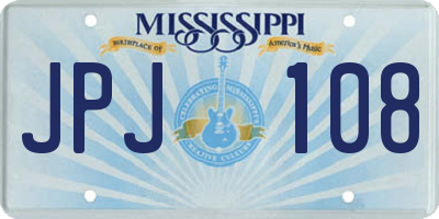 MS license plate JPJ108