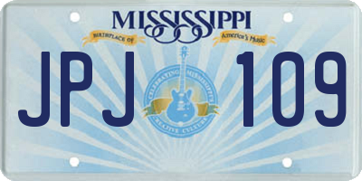 MS license plate JPJ109