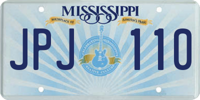 MS license plate JPJ110