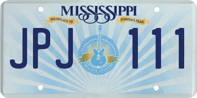 MS license plate JPJ111