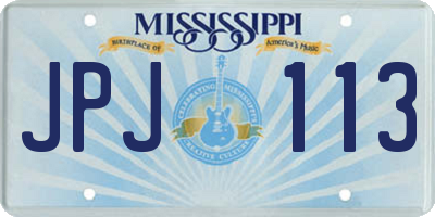 MS license plate JPJ113