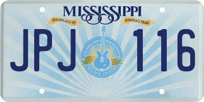 MS license plate JPJ116