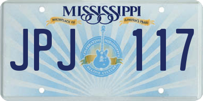 MS license plate JPJ117