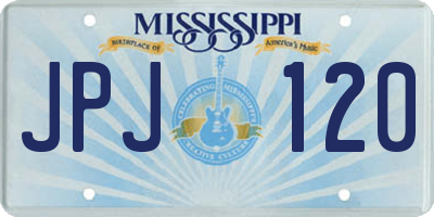 MS license plate JPJ120