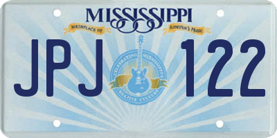 MS license plate JPJ122