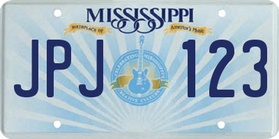 MS license plate JPJ123