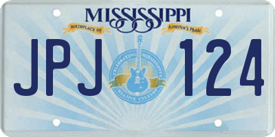 MS license plate JPJ124