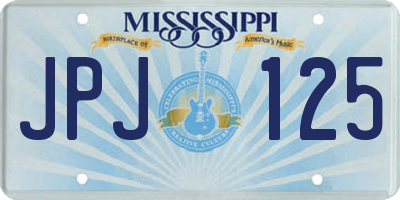MS license plate JPJ125