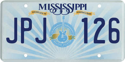 MS license plate JPJ126