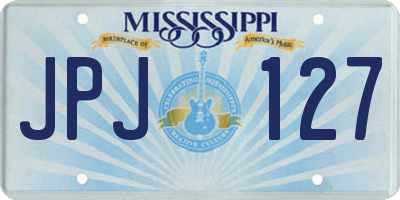 MS license plate JPJ127