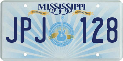 MS license plate JPJ128