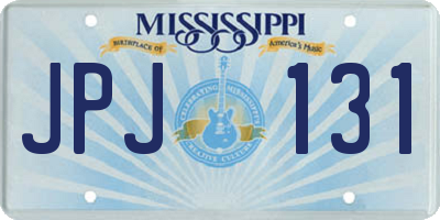 MS license plate JPJ131