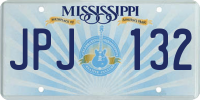 MS license plate JPJ132