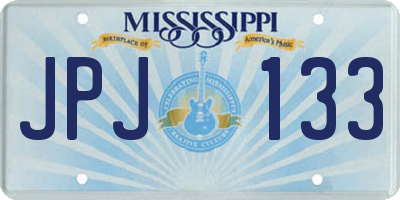 MS license plate JPJ133