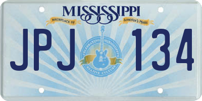 MS license plate JPJ134