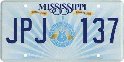 MS license plate JPJ137