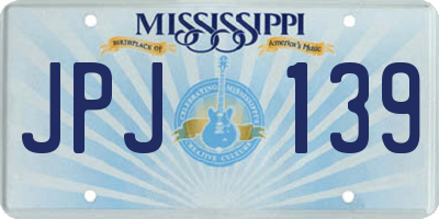 MS license plate JPJ139