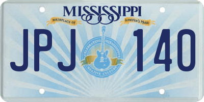 MS license plate JPJ140